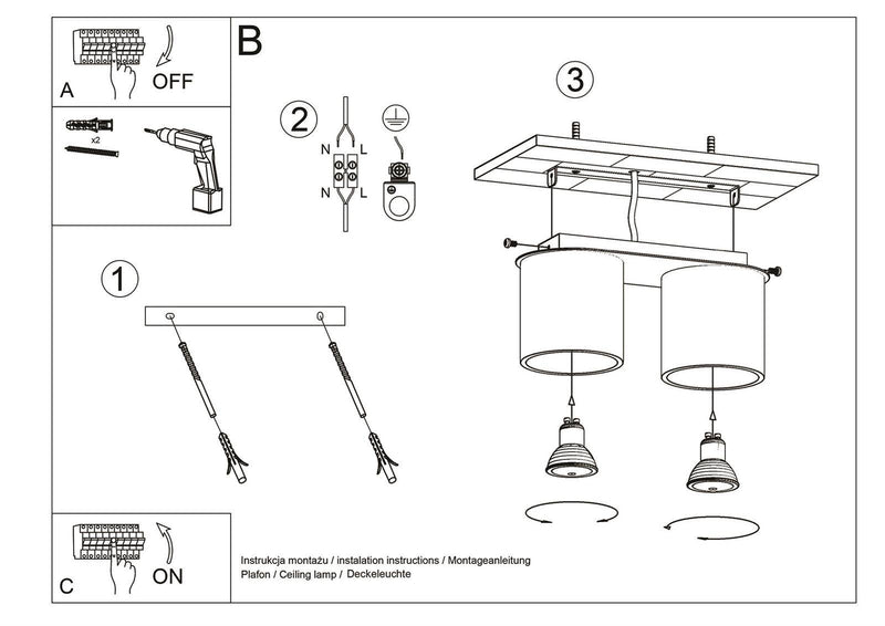 Taklampa ORBIS 2 Svart | SL.0054 | Svetrend