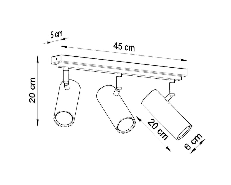 Taklampa DIREZIONE 3 Svart | SL.0501 | Svetrend