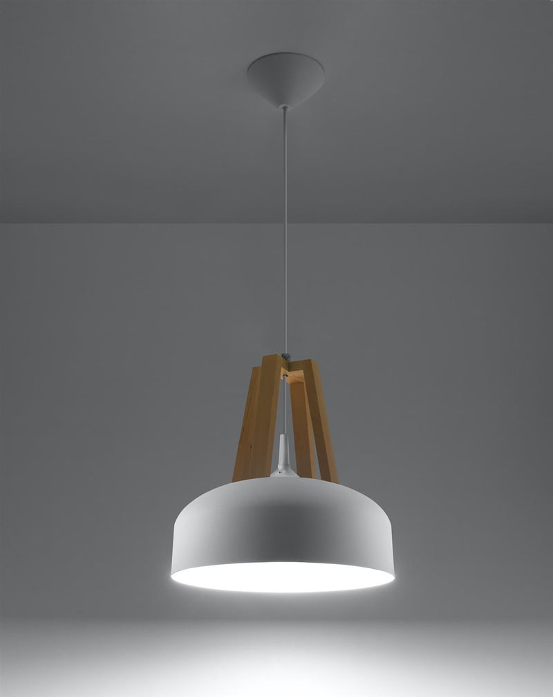 Taklampa CASCO Vit/natural wood | SL.0388 | Svetrend