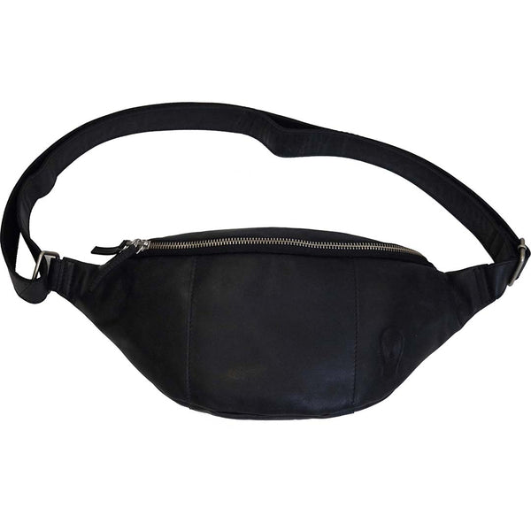 Miko bumbag in black leather - S