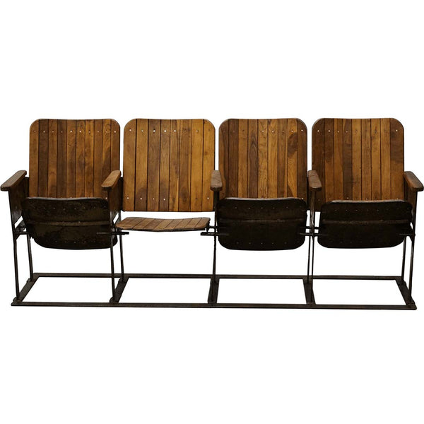 Bollywood cinema bench in wood - 4 seats