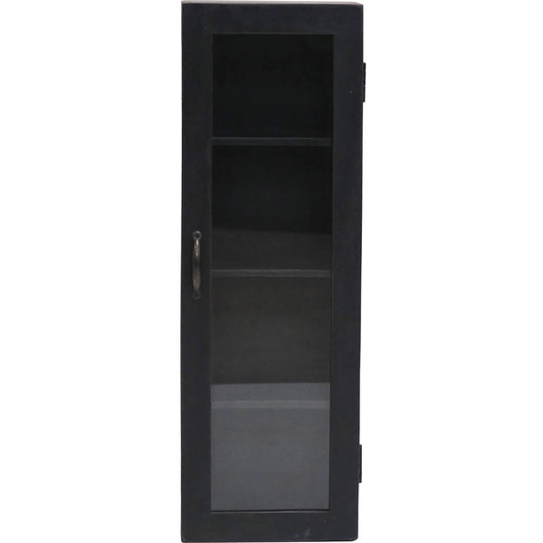 Black wooden wall cabinet - low