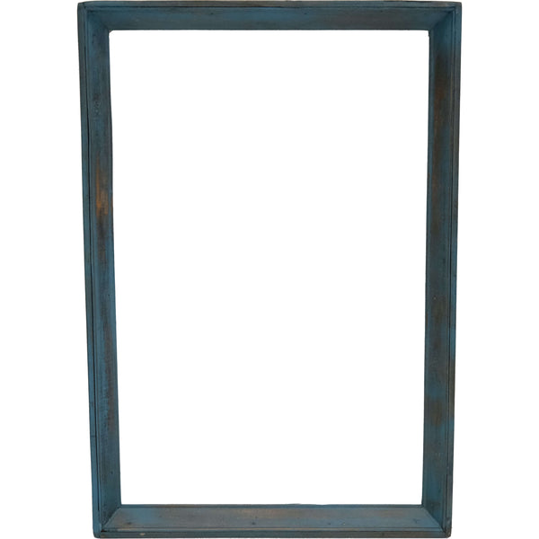 Old blue wooden frame - L