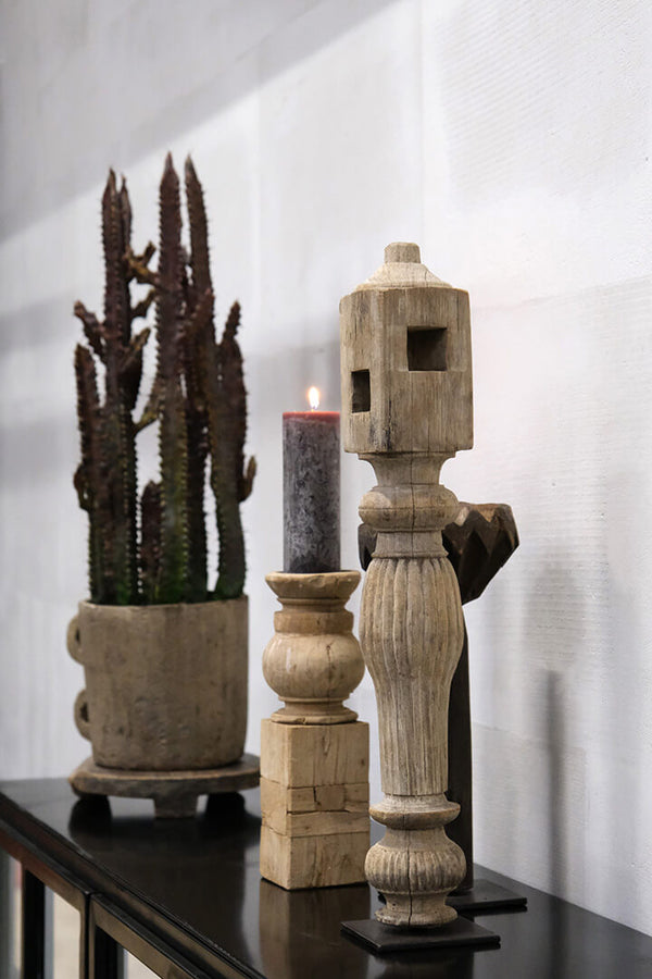 Unique wooden candlestick