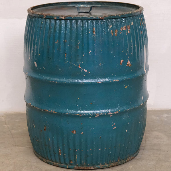 Blue vintage barrel