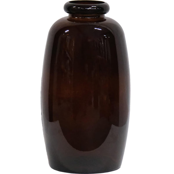 Shape glass vase M - chocolate