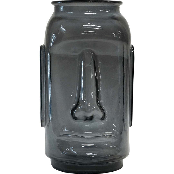 Mr. Big face glass vase - grey