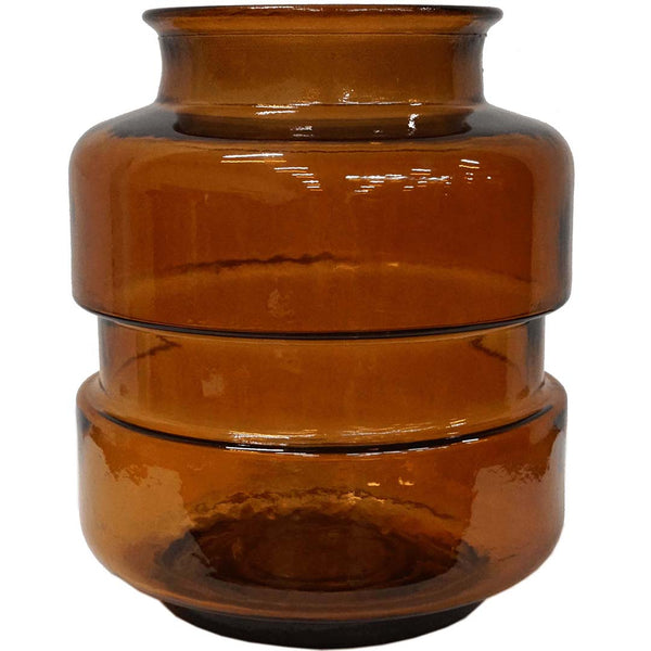 Noel stylish glass vase - dark amber