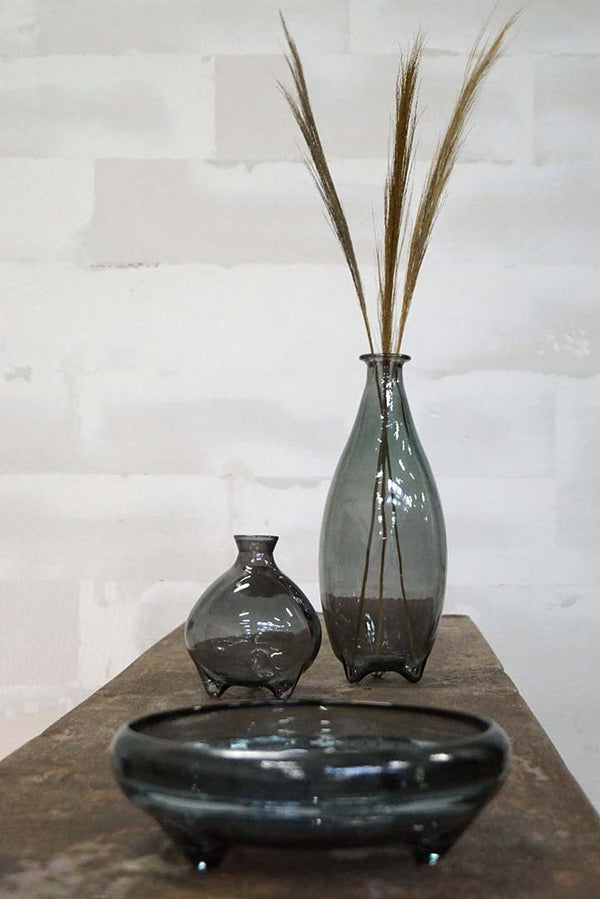 Melvin glass vase - grey