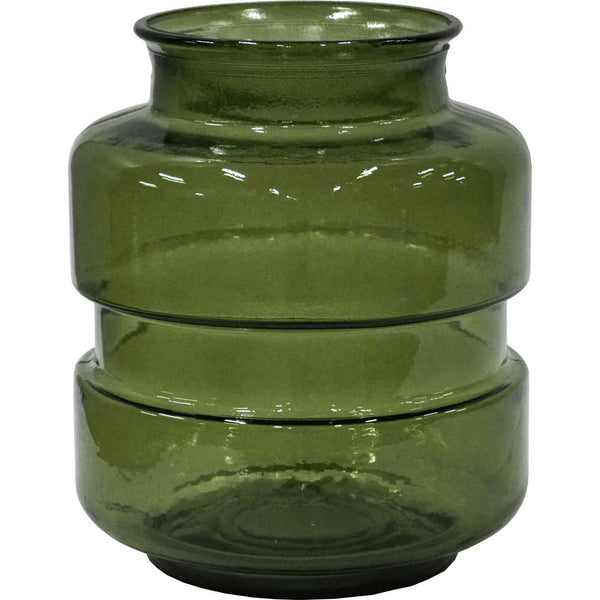 Noel glass vase - olive green