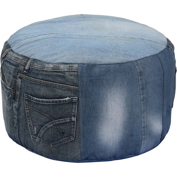 Denim pouf - low