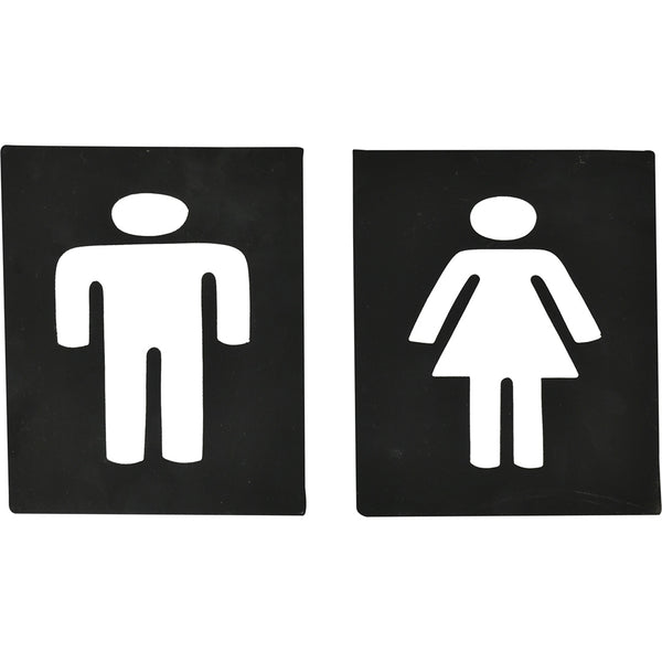 He & She restroom sign, Ladies / Gents