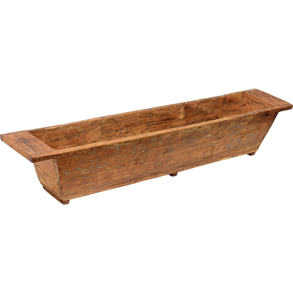 Long solid wooden basin