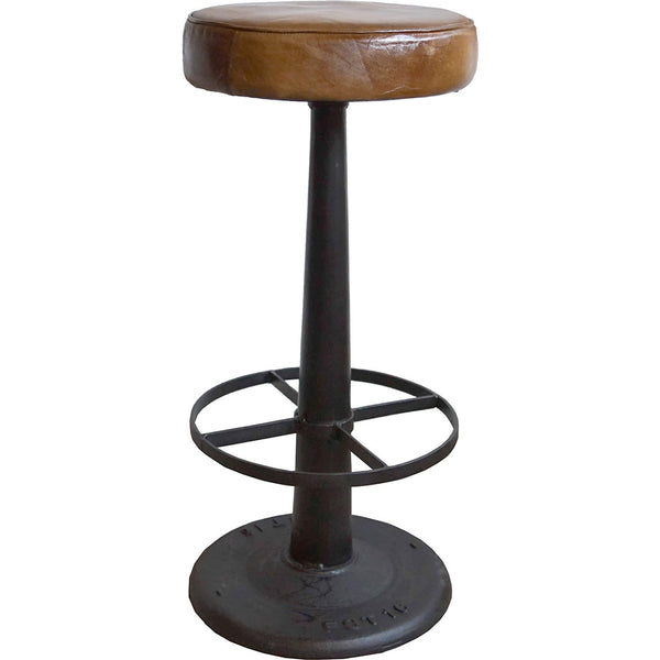 Bowie bar stool with leather seat